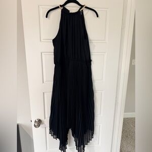 Asymmetrical Pleated Gold Necklace Collar Kensie Cocktail Dress Size 14